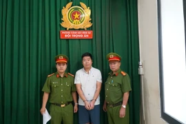 Đối tượng Nguyễn Trung Thế Lữ tại Cơ quan Cảnh sát điều tra Công an Thành phố Hồ Chí Minh. (Ảnh: CA Thành phố Hồ Chí Minh cung cấp)