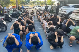 Các đối tượng vi phạm bị bắt giữ tại Cơ quan Công an Thành phố Hồ Chí Minh. (Ảnh: CA Thành phố Hồ Chí Minh cung cấp)