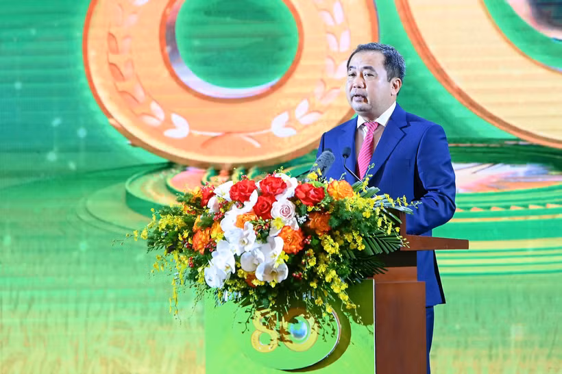 Bộ trưởng Bộ Nông nghiệp và Môi trường Trần Đức Thắng phát biểu tại lễ kỷ niệm.