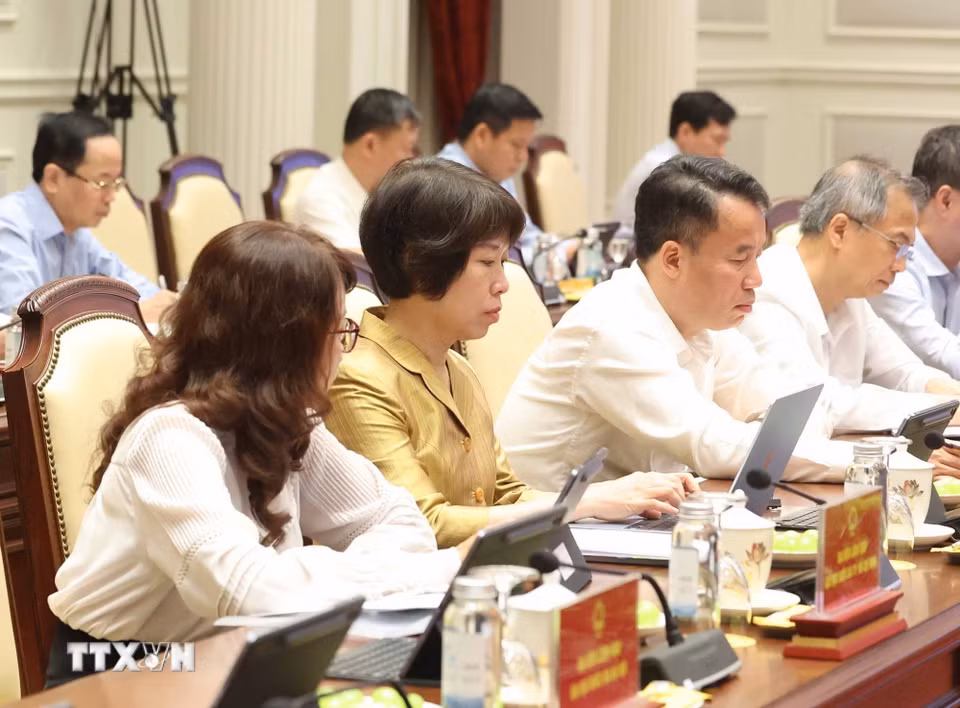 Các đại biểu tham dự cuộc làm việc. (Ảnh: Thống Nhất/TTXVN)