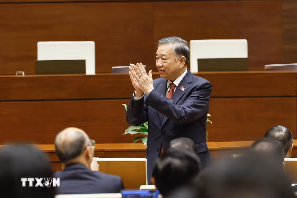 Tổng Bí thư, Chủ tịch nước Tô Lâm dự phiên bế mạc kỳ họp. (Ảnh: Doãn Tấn/TTXVN)