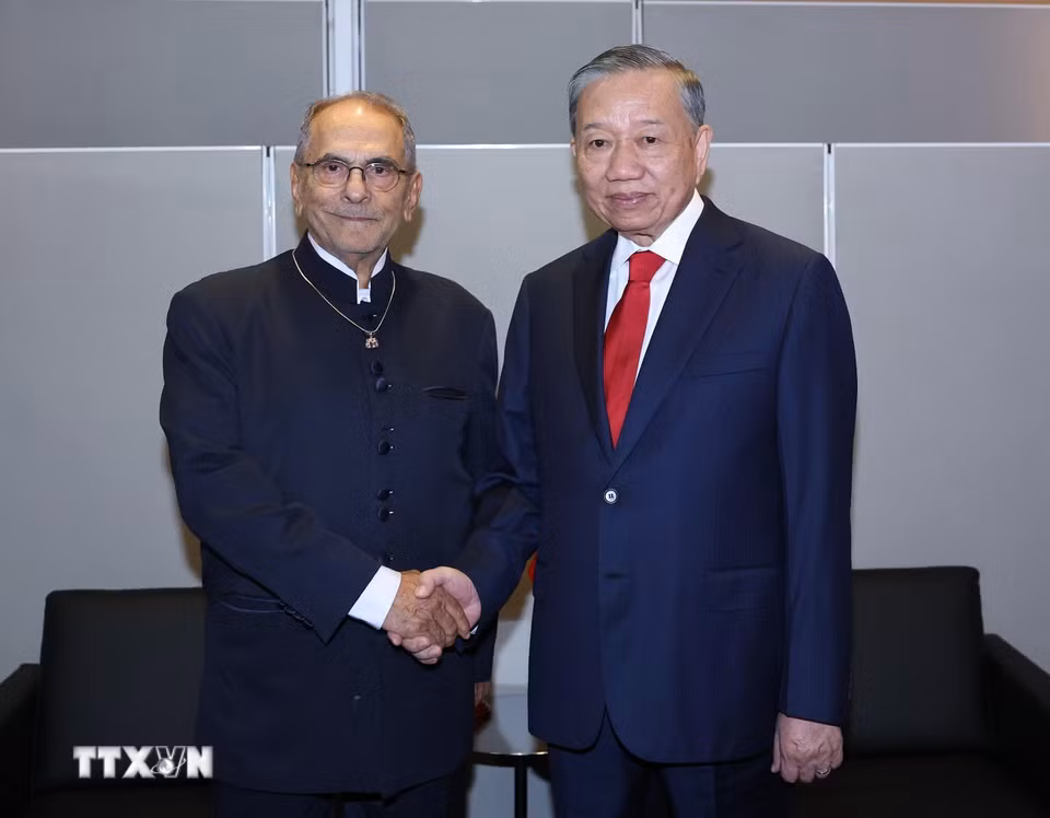 Tổng Bí thư, Chủ tịch nước Tô Lâm gặp Tổng thống Timor Leste José Ramos-Horta. (Ảnh: Thống Nhất/TTXVN)