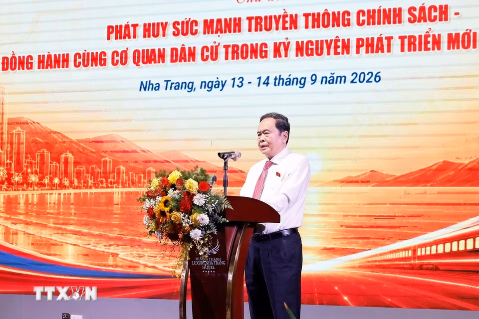 Chủ tịch Quốc hội Trần Thanh Mẫn phát biểu chỉ đạo. (Ảnh: Doãn Tấn/TTXVN)