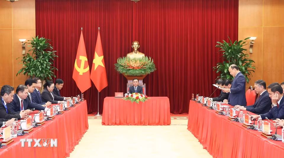 Quang cảnh buổi tiếp. (Ảnh: Phương Hoa/TTXVN)