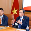 Chủ tịch Quốc hội Trần Thanh Mẫn phát biểu tại Tọa đàm chính sách thúc đẩy hợp tác kinh tế, thương mại và đầu tư Việt Nam - Maroc. (Ảnh: Doãn Tấn/TTXVN)