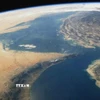 Hình ảnh eo biển Hormuz được quan sát từ vệ tinh. (Ảnh: Getty Images/TTXVN)