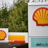Biểu tượng Tập đoàn dầu mỏ Shell tại trạm xăng ở Etlham, Đông Nam thủ đô London, Anh. (Ảnh: AFP/TTXVN)