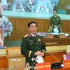 Đại tướng Phan Văn Giang chủ trì hội nghị. (Ảnh: Hồng Pha/TTXVN phát)