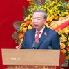 Tổng Bí thư Tô Lâm phát biểu tại Đại hội đại biểu Đảng bộ Công an Trung ương lần thứ VIII, nhiệm kỳ 2025 - 2030. (Ảnh: Thống Nhất/TTXVN)