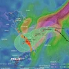 Hướng di chuyển của bão số 12 (lúc 17h ngày 20/10). (Ảnh: TTXVN phát)