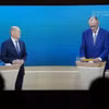 Thủ tướng Đức Olaf Scholz và đối thủ Friedrich Merz trong một cuộc tranh luận trực tiếp trên truyền hình. (Nguồn: DPA)