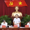 Ông Đỗ Thanh Bình, Ủy viên Trung ương Đảng, Bí thư Thành ủy Cần Thơ phát biểu. (Ảnh: Ngọc Thiện/TTXVN)