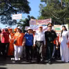 Nguyên lãnh đạo Đảng, Nhà nước; lãnh đạo UBND, Ủy ban MTTQ Việt Nam TP Hồ Chí Minh; đại diện cơ quan ngoại giao và đông đảo người dân tham gia đi bộ đồng hành “Vì nạn nhân chất độc da cam/dioxin năm 2025”. (Ảnh: Thanh Vũ/TTXVN)