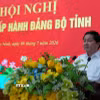 Ủy viên BCH TW Đảng, Bí thư Tỉnh ủy Tây Ninh Nguyễn Văn Quyết phát biểu tại Hội nghị. (Ảnh: Thanh Bình/TTXVN)