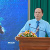 Ông Nguyễn Khắc Pho, Giám đốc Vườn Quốc gia Côn Đảo chia sẻ kinh nghiệm tại Hội nghị. (Ảnh: Huỳnh Sơn/TTXVN)