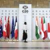Quốc kỳ các quốc gia thành viên Nhóm G20 tại Hội nghị Bộ trưởng Tài chính và Thống đốc ngân hàng trung ương G20 tại Cape Town, Nam Phi. (Ảnh: Reuters/TTXVN)