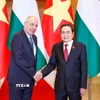 Chủ tịch Quốc hội Trần Thanh Mẫn hội kiến Tổng thống Hungary Sulyok Tamas. (Ảnh: Doãn Tấn/TTXVN)