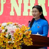 Bà Tôn Ngọc Hạnh, Phó Bí thư Thường trực Tỉnh ủy, Chủ tịch HĐND tỉnh Đồng Nai phát biểu tại kỳ họp. (Ảnh: Sỹ Tuyên/TTXVN)