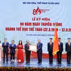 Tổng Bí thư Tô Lâm trao Huân chương Lao động hạng Nhất tặng Cục Thể dục Thể thao Việt Nam (Bộ Văn hóa, Thể thao và Du lịch). (Ảnh: Thống Nhất/TTXVN)