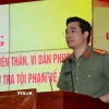 Đại tá Trần Văn Phúc, Giám đốc Công an tỉnh Quảng Ninh, phát biểu tại Lễ phát động. (Ảnh: Thanh Vân/TTXVN)