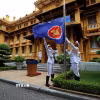 Lễ thượng cờ kỷ niệm 31 năm Việt Nam gia nhập ASEAN và 59 năm thành lập ASEAN. (Ảnh: TTXVN phát)