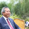 Giáo sư-Tiến sỹ Boviengkham Vongdala, Chủ tịch Hội Hữu nghị Lào - Việt Nam, nguyên Ủy viên Trung ương Đảng, nguyên Bộ trưởng Bộ Công nghệ và truyền thông Lào, trả lời phỏng vấn của TTXVN. (Ảnh: Xuân Tú/TTXVN)