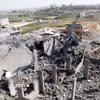 Ngôi nhà tại Sanaa, Yemen bị phá hủy sau khi trúng không kích của Mỹ, ngày 7/4/2025. (Ảnh: THX/TTXVN)