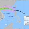 Hướng di chuyển của bão số 9 lúc 7 giờ, ngày 23/9. (Ảnh: TTXVN phát)