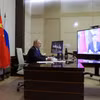 Tổng thống Nga Vladimir Putin họp trực tuyến với Chủ tịch Trung Quốc Tập Cận Bình tại dinh thự nhà nước Novo-Ogaryovo ở Moskva ngày 21/1. (Ảnh: Sputnik)