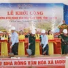 Quang cảnh Lễ khởi công Nhà rông văn hóa xã biên giới Ia Dom, tỉnh Gia Lai. (Ảnh: Hồng Điệp/TTXVN)