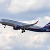 Máy bay của hãng hàng không Aeroflot cất cánh tại sân bay Sheremetyevo, ngoại ô Moskva, Nga. (Ảnh: AFP/TTXVN)
