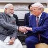 Tổng thống Mỹ Donald Trump và Thủ tướng Ấn Độ Narendra Modi tại cuộc gặp ở Nhà Trắng, Washington, DC, ngày 13/2/2025. (Ảnh: ANI/TTXVN)