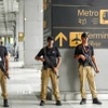 Cảnh sát Ấn Độ tham gia cuộc diễn tập tại sân bay ở New Delhi, Ấn Độ, ngày 7/5/2025. (Ảnh: ANI/TTXVN)