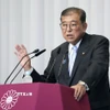 Thủ tướng Nhật Bản Shigeru Ishiba phát biểu họp báo tại Tokyo. (Ảnh: Kyodo/TTXVN)