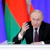 Tổng thống Nga Vladimir Putin trong cuộc họp báo tại Moskva. (Ảnh: france24.com/TTXVN)