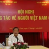 Đại sứ Việt Nam tại Lào Nguyễn Minh Tâm phát biểu chỉ đạo tại Hội nghị. (Ảnh: Xuân Tú/TTXVN)