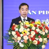 Công sứ, Đại sứ quán Việt Nam tại Trung Quốc Hoàng Văn Tuấn phát biểu tại Lễ khai trương. (Ảnh: TTXVN phát)