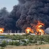 Cháy kho dầu tại sân bay Engels ở vùng Saratov của Nga. (Ảnh: ukrinform)