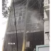 Căn nhà ba tầng số 132, đường Phan Đăng Lưu, phường Phù Liễn, thành phố Hải Phòng bị cháy. (Ảnh: Hoàng Ngọc/TTXVN)