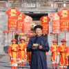 Giám đốc Trung tâm Bảo tồn Di tích Cố đô Huế Hoàng Việt Trung phát biểu tại buổi lễ. (Ảnh: Mai Trang/TTXVN)