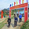 Người dân khắp các thôn, bản vùng biên của Thanh Hóa nô nức chuẩn bị cho Ngày hội bầu cử. (Ảnh: Hoa Mai/TTXVN)