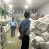 Hàng nghìn sản phẩm heo đông lạnh vừa được các lực lượng chức năng của tỉnh Gia Lai phát hiện và bắt giữ. (Ảnh: Quang Thái/TTXVN)