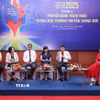 Phiên thảo luận "Truyền hình thích nghi trong môi trường truyền thông mới". (Ảnh: Thành Phương/TTXVN)