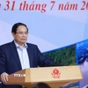 Thủ tướng Phạm Minh Chính chủ trì hội nghị. (Ảnh: Dương Giang/TTXVN)