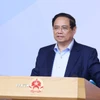 Thủ tướng Phạm Minh Chính chủ trì hội nghị. (Ảnh: Dương Giang/TTXVN)