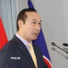 Đại sứ Việt Nam tại Vương quốc Bỉ, Trưởng Phái đoàn Việt Nam bên cạnh Liên minh châu Âu (EU), Nguyễn Văn Thảo. (Ảnh: Hương Giang/TTXVN)