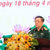 Đại tướng Nguyễn Trọng Nghĩa phát biểu tại buổi gặp mặt. (Ảnh: Thanh Liêm/TTXVN)