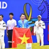 Kỳ thủ Đào Tuấn Kiệt xuất sắc giành Huy chương Vàng cá nhân nội dung cờ vua hạng thương tật B1 nam. (Ảnh: TTXVN phát)