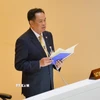 Thủ tướng lâm thời Thái Lan Anutin Charnvirakul phát biểu trước Quốc hội ở Bangkok ngày 29/9/2025. (Ảnh: THX/TTXVN)