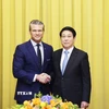 Chủ tịch nước Lương Cường tiếp Bộ trưởng Bộ Chiến tranh Hoa Kỳ Pete Hegseth. (Ảnh: Lâm Khánh/TTXVN)